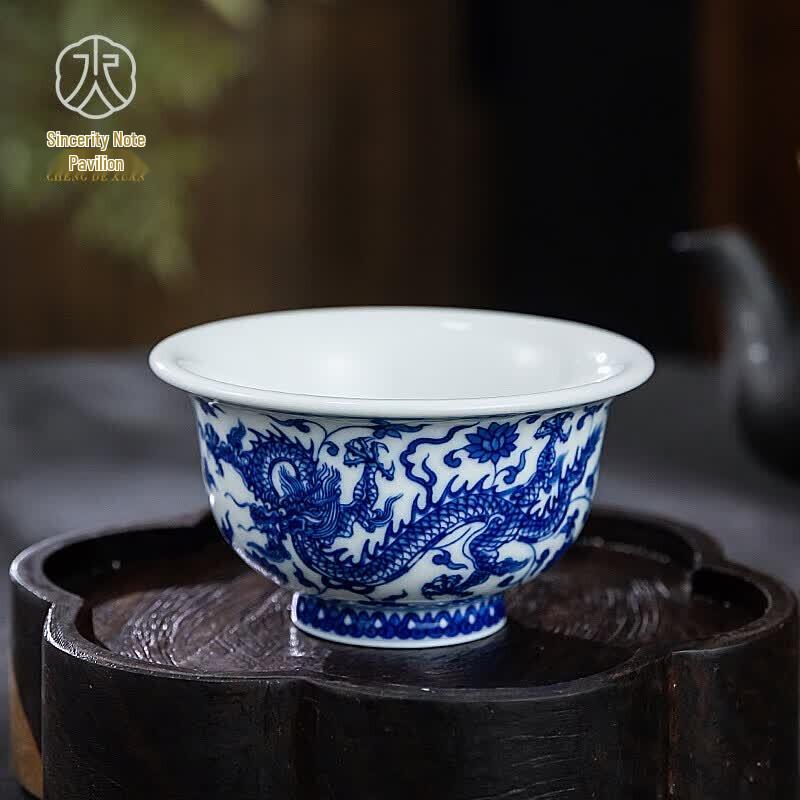 Chengedxuan Jingdezhen Hand-painted Dragon Master Tea Cup