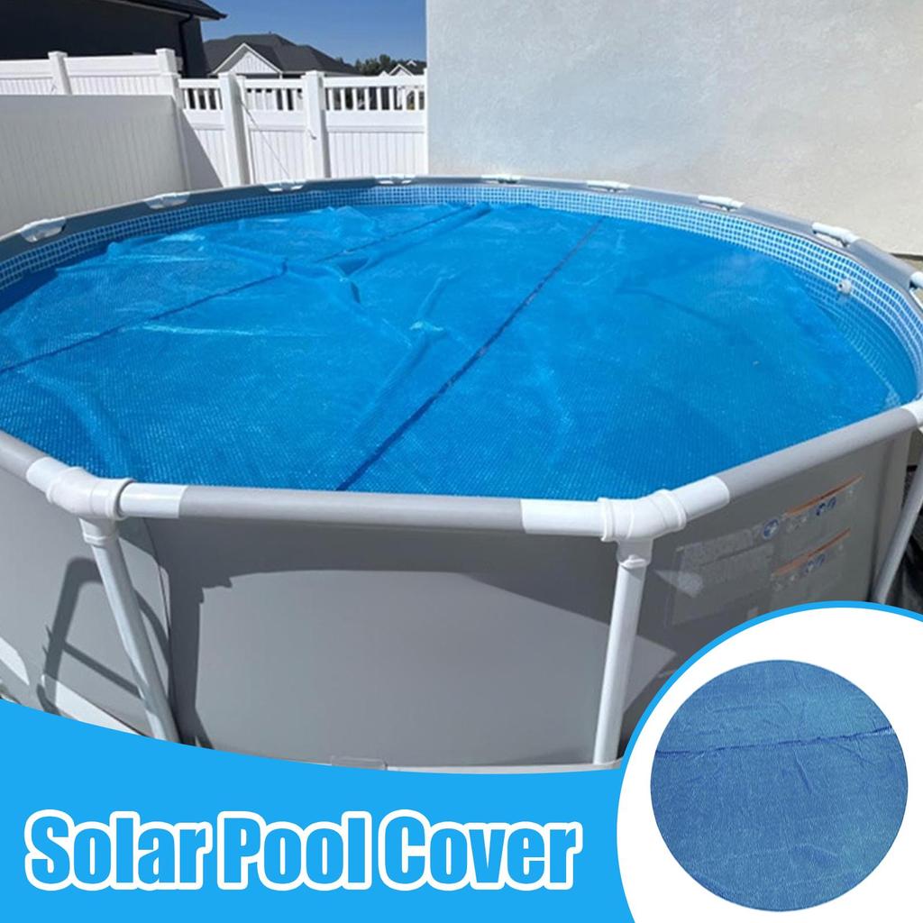 Solar Pool Cover for 6ft 8ft Round Metal Frame Pools Weatherproof Heavy Duty Thermal Blanket Portable Swimming Pond Accessories