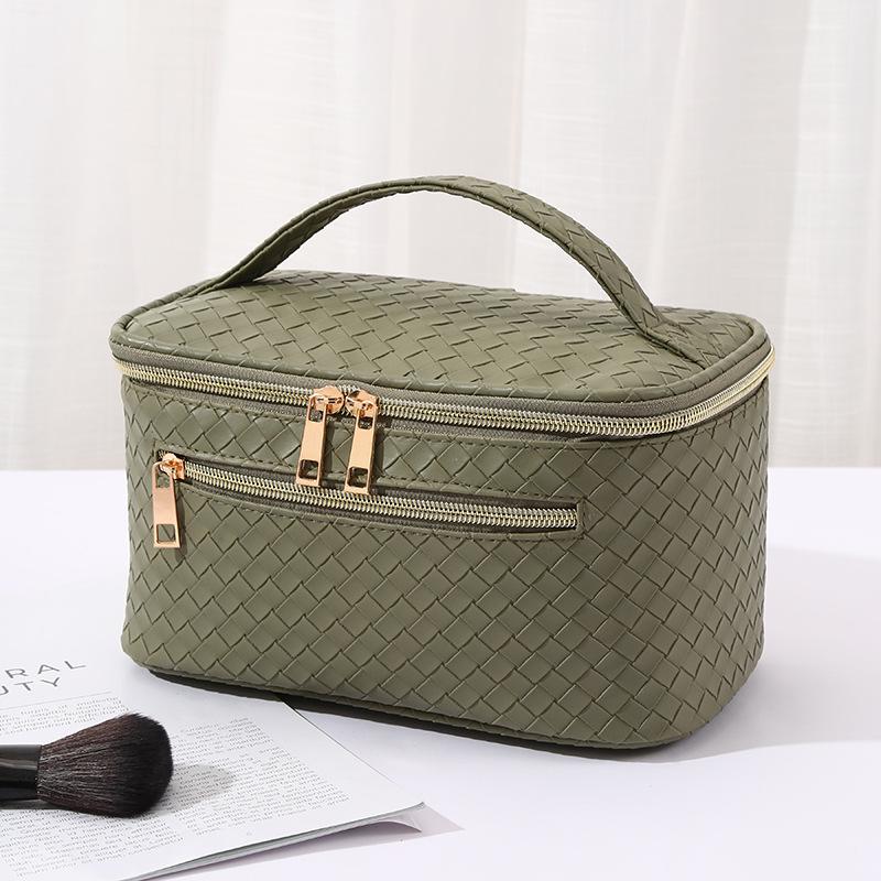 Woven Texture Multifunctional Waterproof Tote: Large-Capacity Handbag & Makeup Bag for Travel