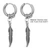 1 Pair Feather Shape Drop Earrings Small Vintage Piercing Round Clip Earrings Jewelry Accessory