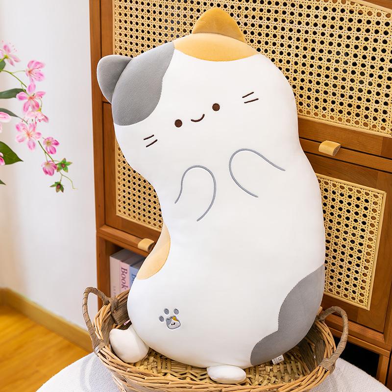 Three-flower cat throw pillow kitten plush toy sleeping doll sofa pillow girl bed pitcher doll
