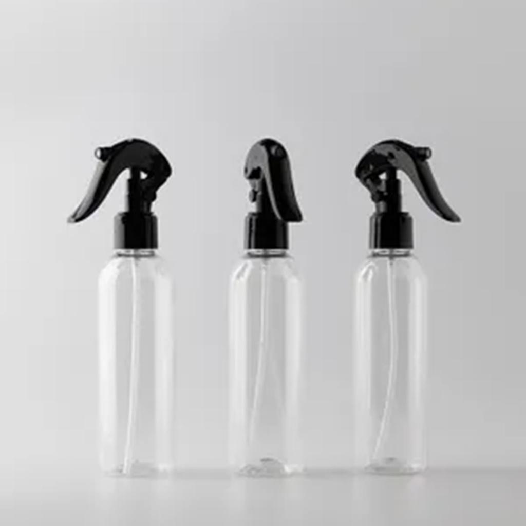 10 Clear + Black Nozzle Round Shoulder Plastic PET Bottle Fine Mist Sprayer Hand-operated Cleaning And Spray Bottle
