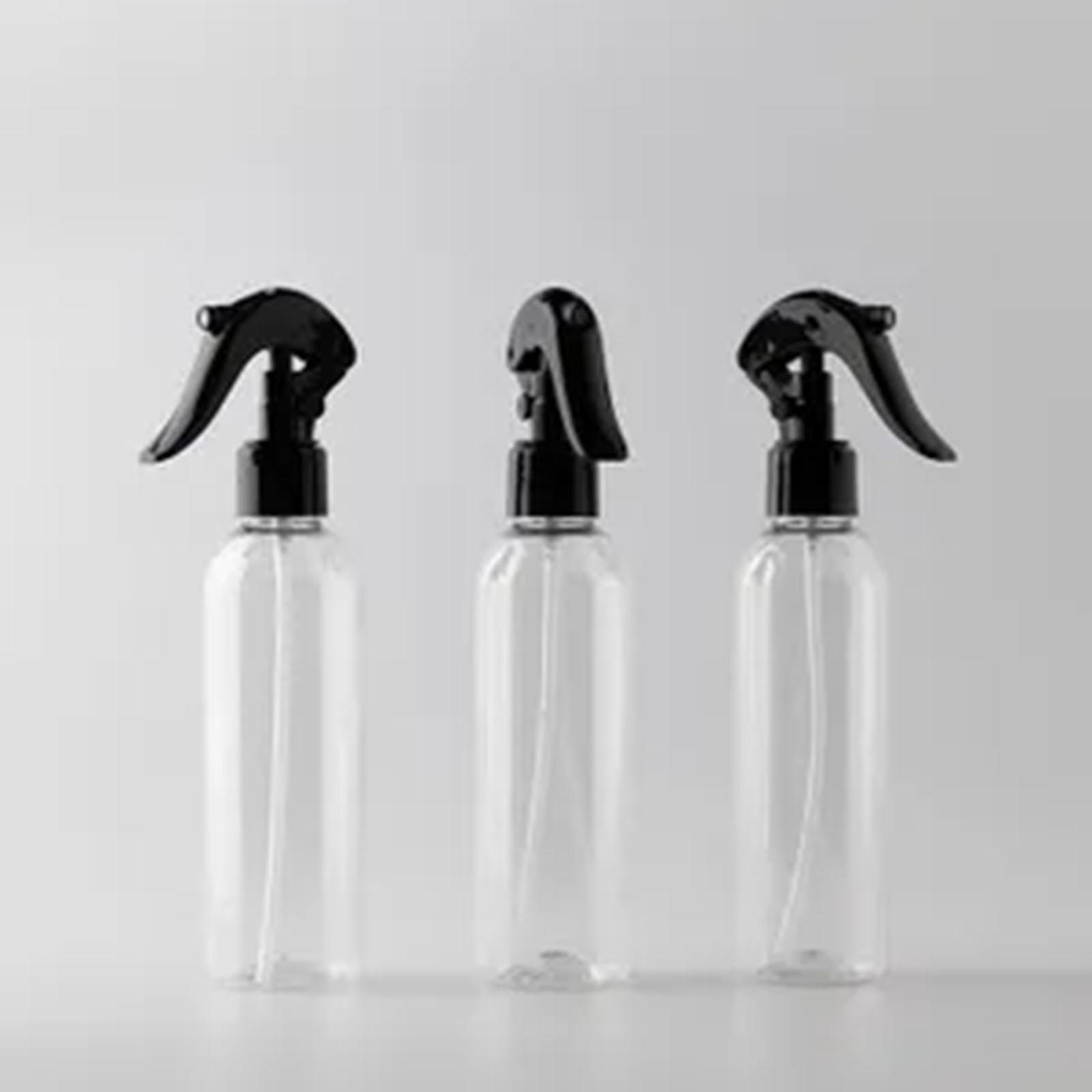 

3pc Set Clear Plastic PET Bottles with Fine Mist Spray Pump and Handheld Trigger for Cleaning and Deodorizing Use Durable Refillable Containers One Size