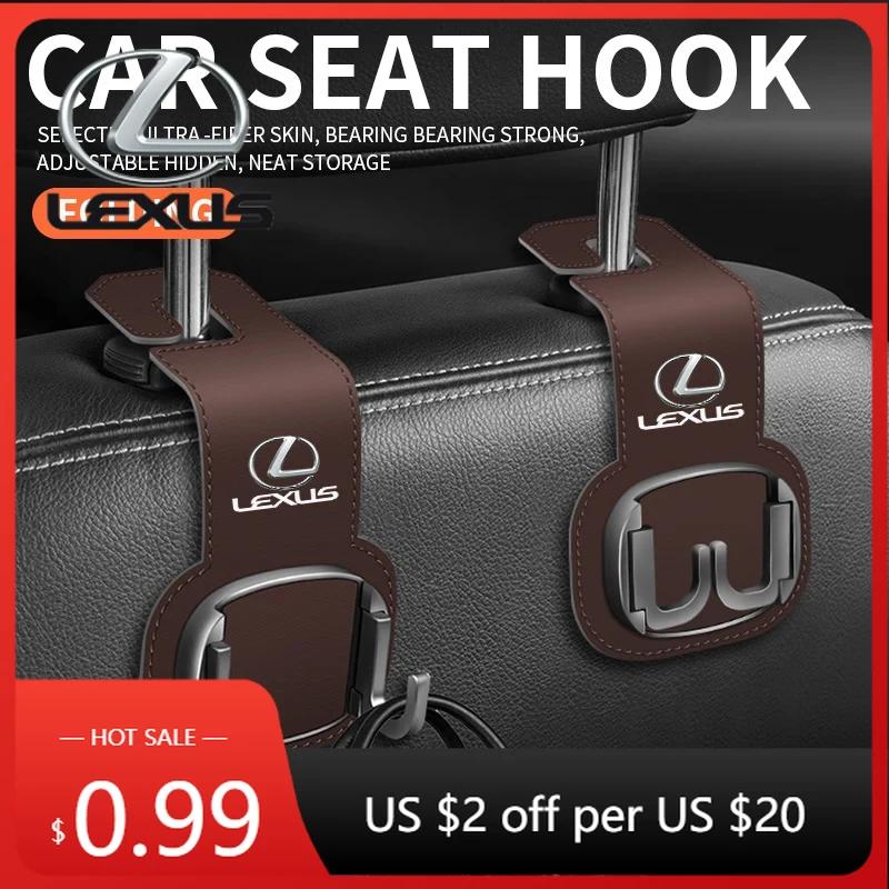 Interior Stickers Car Headrest Hook Premium Suede Rear Seat Hanging Dual Hook For Lexus GS IS LS500h ES260 ES300h RX350h NX260 UKT6