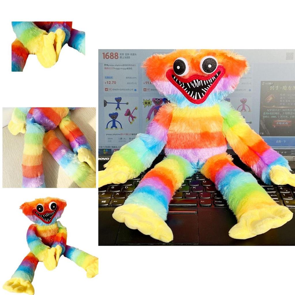 Peluche Huggy Wuggy Arcoíris - Inspirado en el Juego Poppy Playtime Suave Y De Alta Calidad