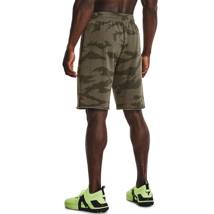Under Armour מכנסי שורטס קז'ואל ספורט עם הדפס לוגו Project Rock הסוואה גברים מכנסיים ירוק צבאי 1370461-361