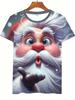 Men's Christmas T-Shirt 3D Print Santa Claus Reindeer Short Sleeve Casual Tee Top