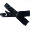 Long Leather Gloves for Women Faux Patent PU Opera Glossy Pair Finger Cosplay Matching