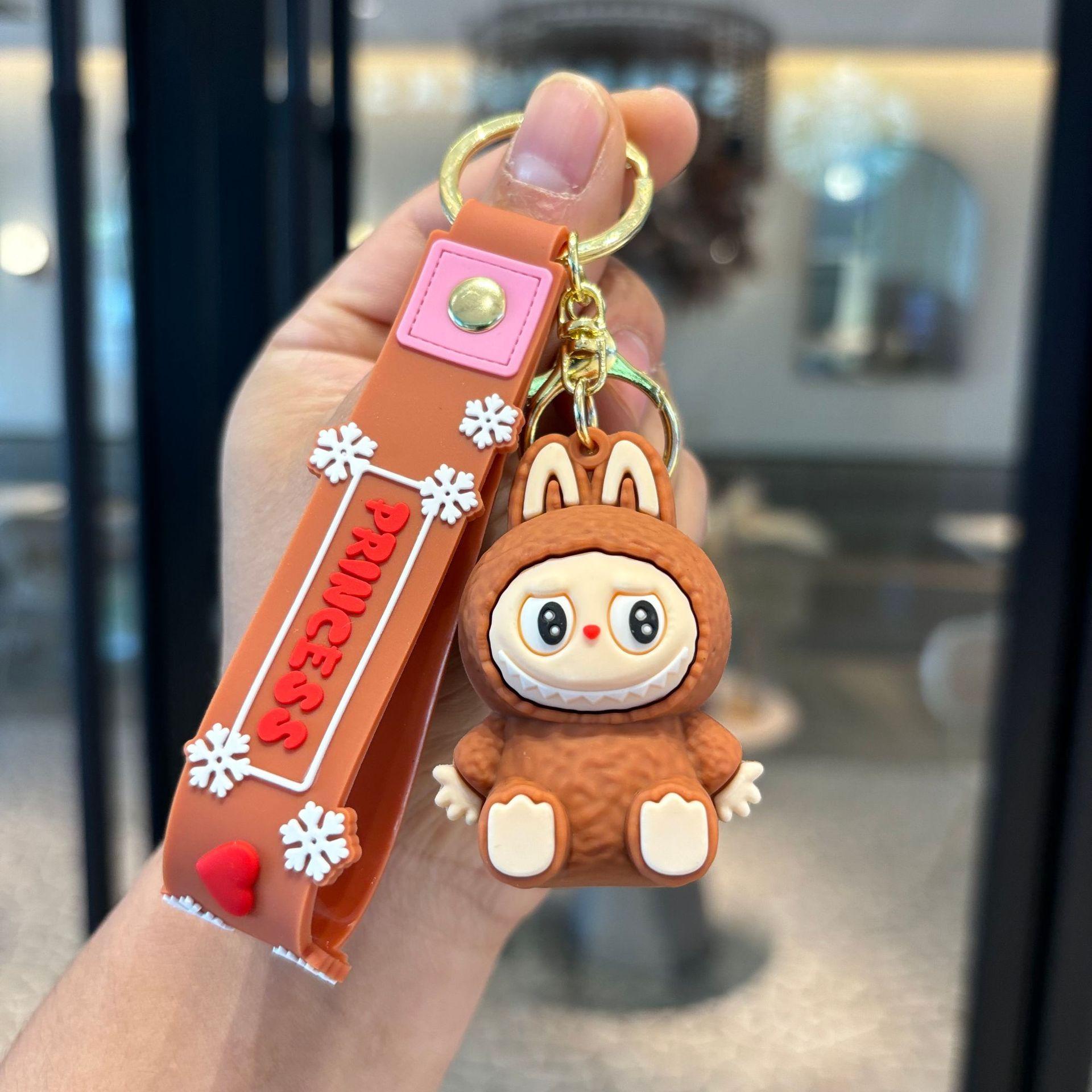 

Аниме Брелок Лабубу Милые ПВХ Брелки для Сумок Подвеска Подарки коричневый