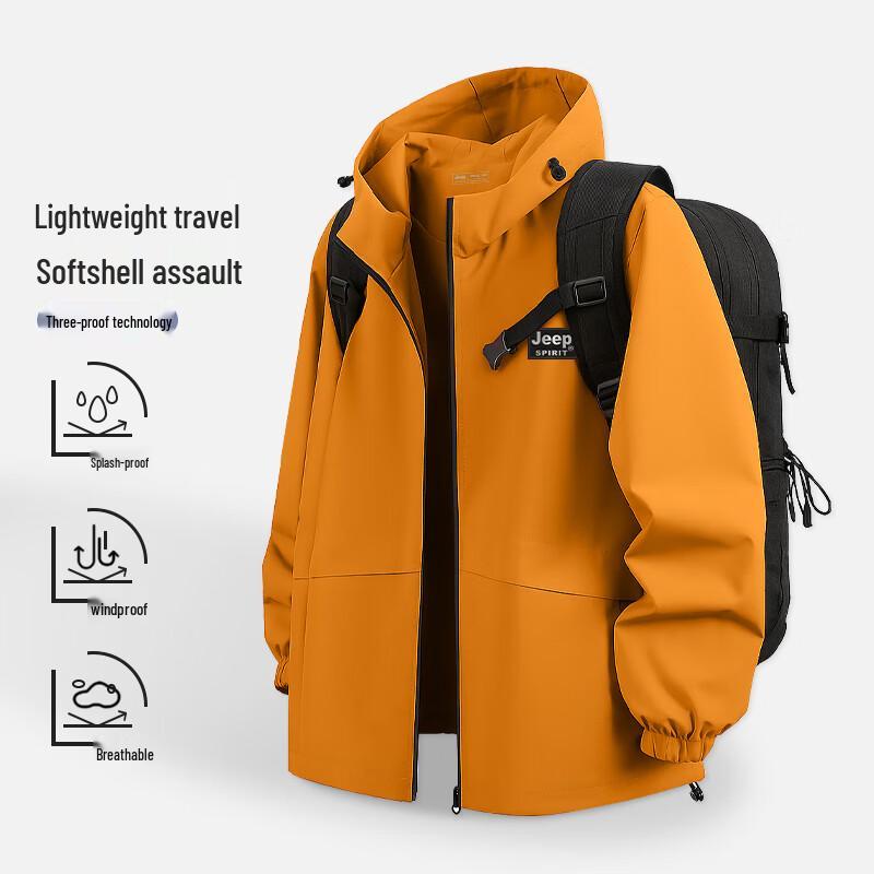 

JEEP SPIRIT Men s Fall Outdoor 3-Proof Hiking Jacket M