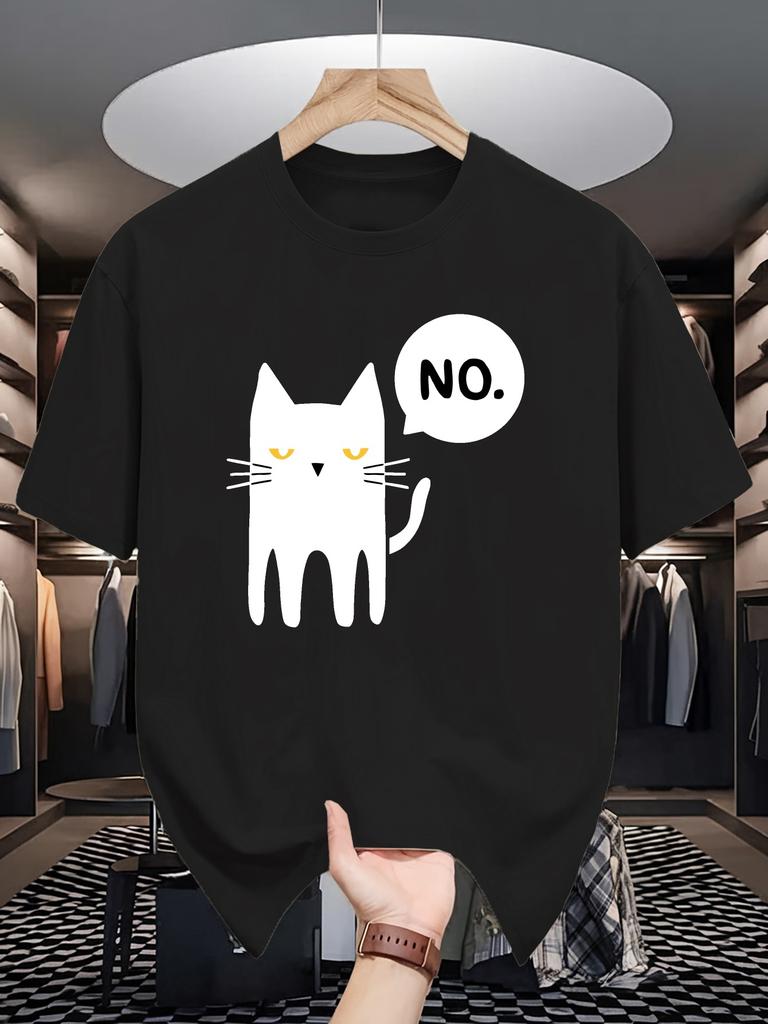 Unisexs Summer Fashion Cat Print Casual TShirt 100 Cotton Trendy Loose Short Sleeve HighQuality Versatile Top