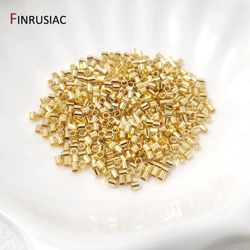 200PCS/lot 2mm/2.5mm 18K Gold Plated Ball Crimp Beads For DIY Jewelry Making Stopper End Beads Wholesale