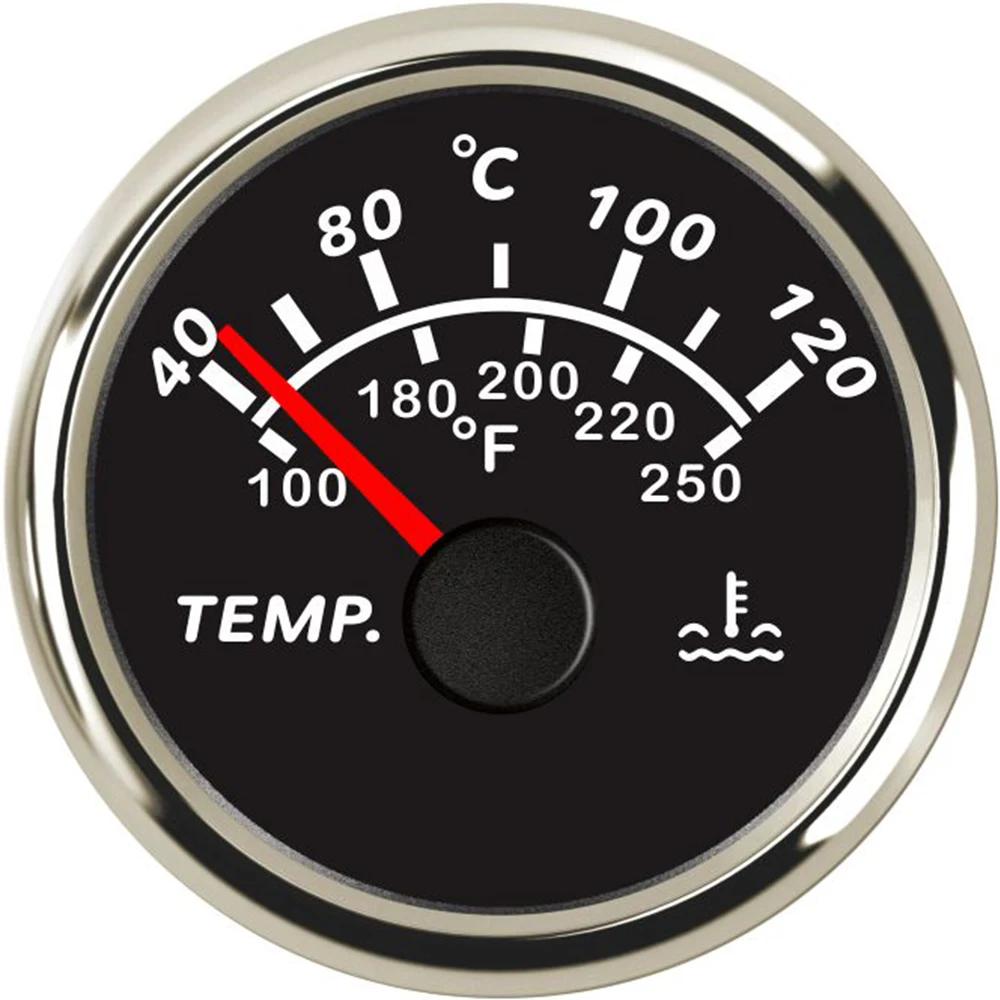 New Universal Waterproof 52mm Water Temp Gauge Temperature Meter 40-120℃ with Red Backlight for Motorcycle Car Boat Yacht 12/24V