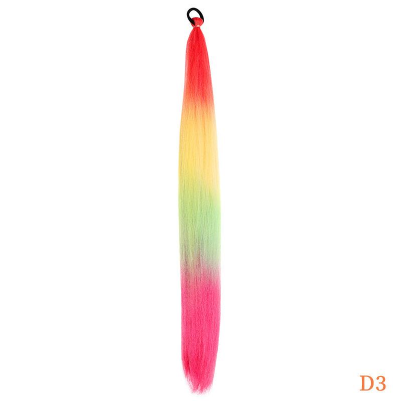 Colorful Elastic Hair Ties Braid Ponytail Hair Extensions for Women