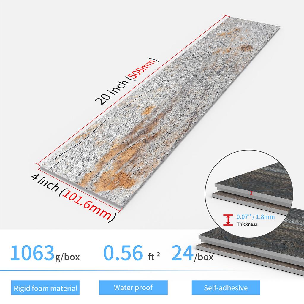 Woodgrain Wall Panels Thick Foam - Waterproof PET Matte Stickers for Kitchen Backsplash & Living Room Self-Adhesive