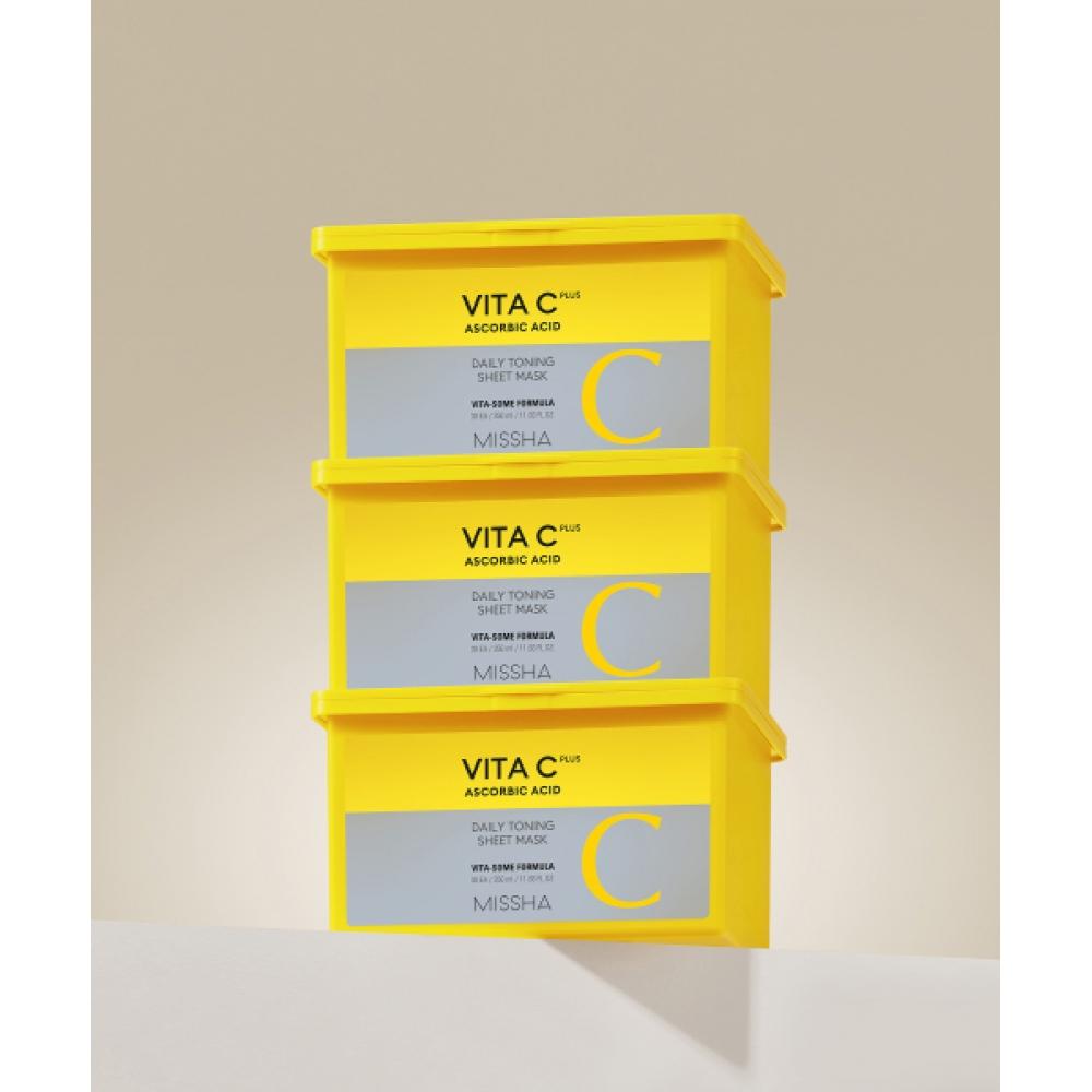 

Missha [3pack] Vitac+ Daily Toning Sheet Mask 350ml 30 Sheets FREE