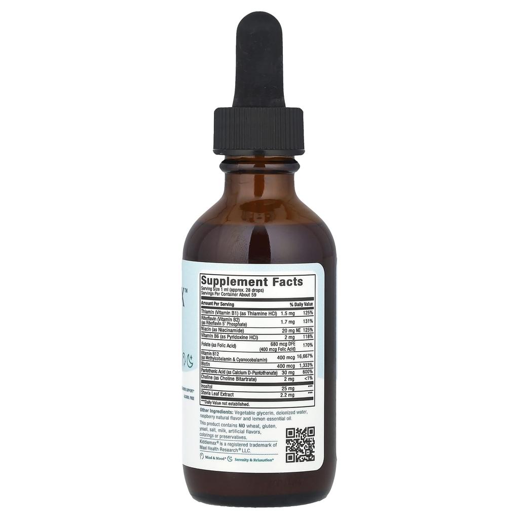 Maxi Health KiddieMax® Liquid B-Complex™, Natural Berry, 2 Fl Oz (59 Ml)