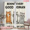 2pcs 2D Flat Printing Window Curtains Behind Every Good Woman Cats 100% Polyester Fabric Without Electricity Party Decorations