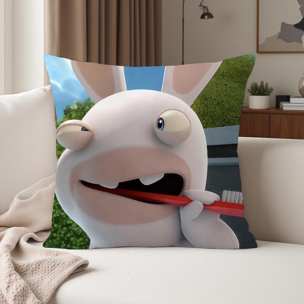 Cartoon Cute RRaving CCute RRabbids Pillow Case Suitable For Bedrooms Living Rooms Cars Home Decoration