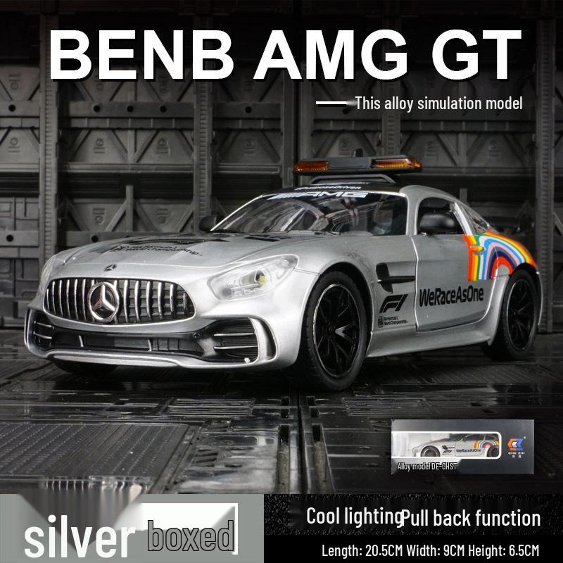 

Zhi CZ24972 Модель автомобиля безопасности гоночного Mercedes-Benz GTR со звуком и светом серебряный