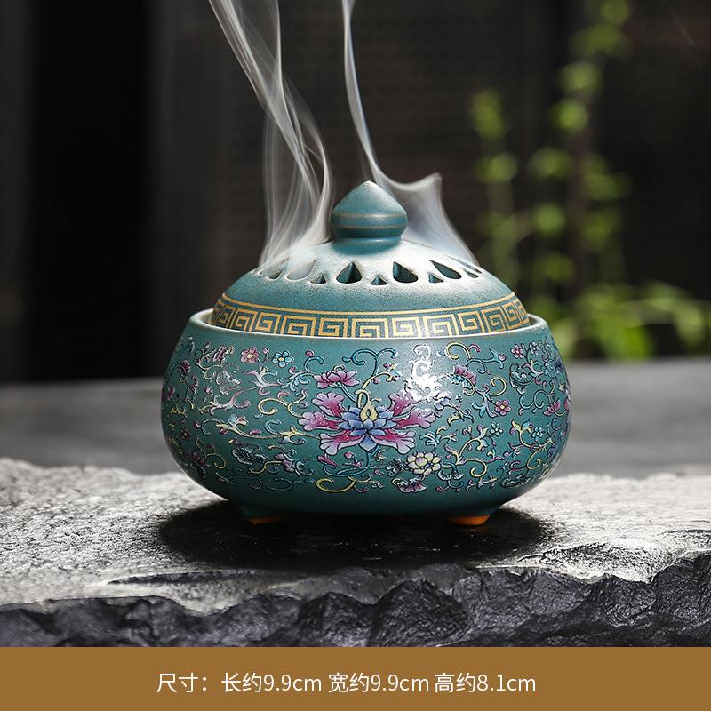 Enamel Backflow Incense Burner 2025 Ceramics 4 Hours Coil Incense Base Implies Beauty for Home Decor Ornaments