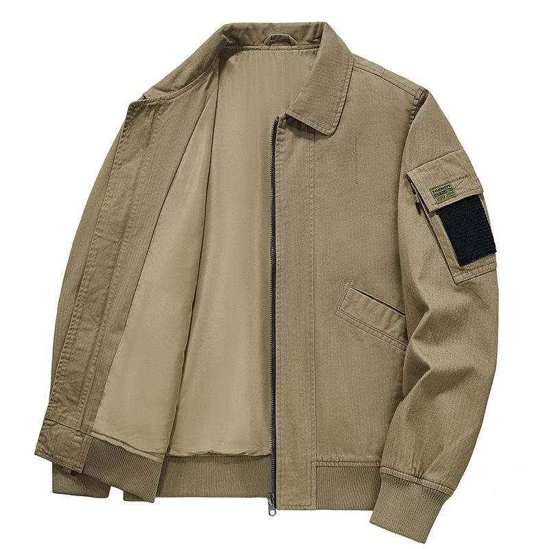 Весна и осень Молодежная мужская куртка с отворотом — фото 3