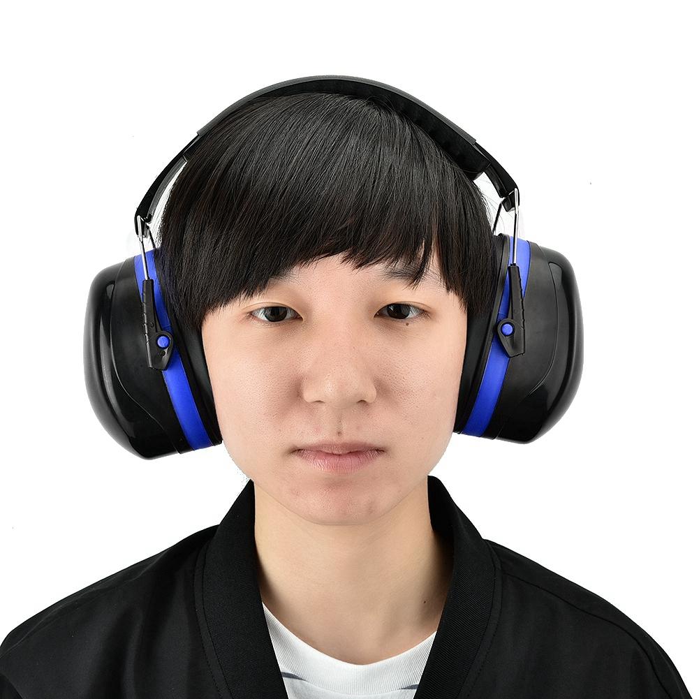 Soundproof Earmuffs Sports Sleep Study Antinoise Hearing Protection Earmuff(Blue)
