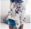 Women's Autumn/Winter Fashion Printed Round Neck Zipper Long Sleeve Jacket (2020)