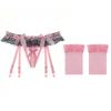 Sex Socks Clip Lace Garter Belt Sexy Transparent Garter Net Stockings Set Stockings Ultra-thin Temptation T-pants