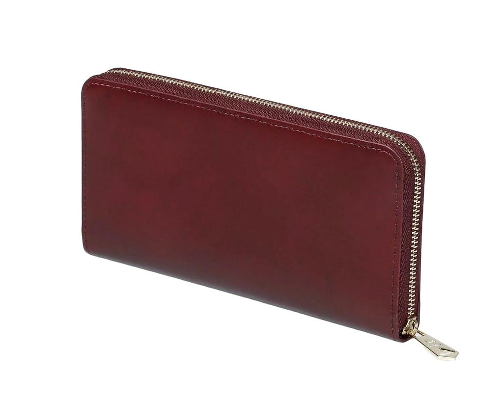 Paul Smith Leather Luxe Shine Cowhide Long Bordeaux Men's Zip-Around Wallet,