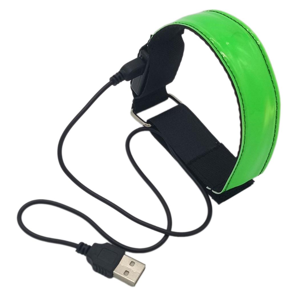 Led Luminous Arm Band Reflective Bracelet Running Safety 360° Visibility Lighting Glow-Band Rechargeable For Night Running Sport