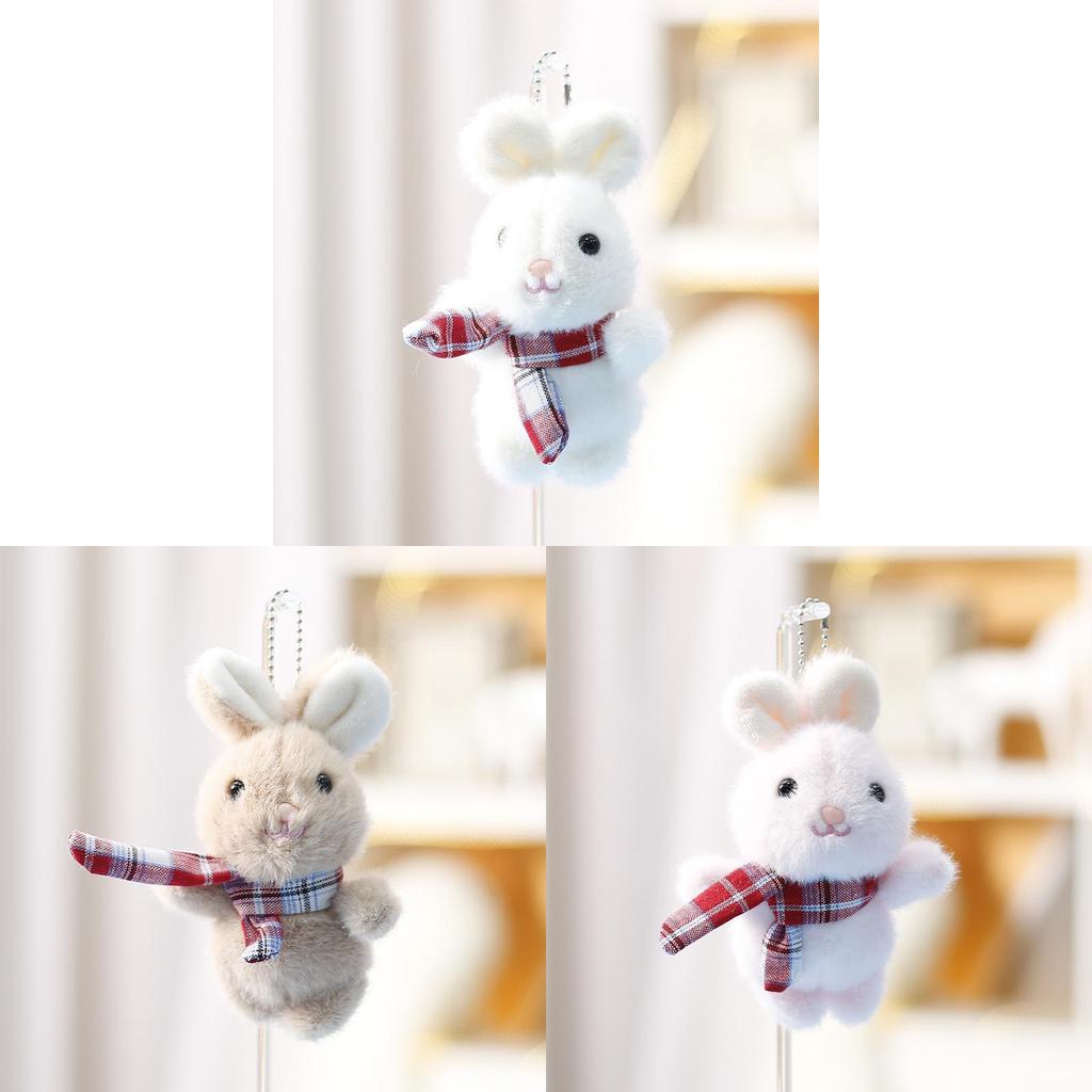 Soft Rabbit Plush Doll With Scarf For Bag Charm Girls Travel Gift