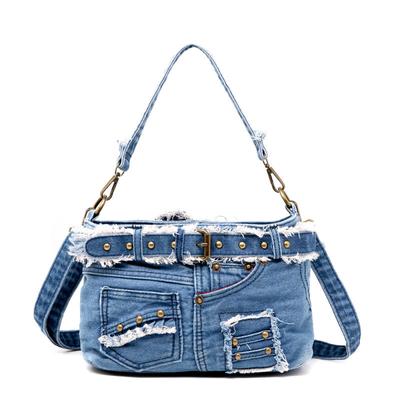 Damenhandtaschen Neue Schultertaschen Cowboytasche Modische Canvas-Tasche Trend Freizeit Vielseitig Umhängetaschen Kleine quadratische Taschen