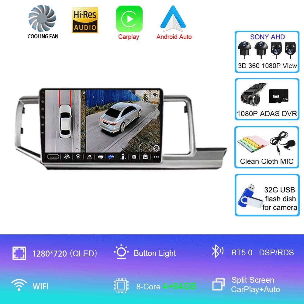 For Honda Stepwgn RHD 2009 - 2015 Android 14 Car Radio GPS Navi Multimedia Video Player Stereo Carplay Auto QLED DSP 2din DVD