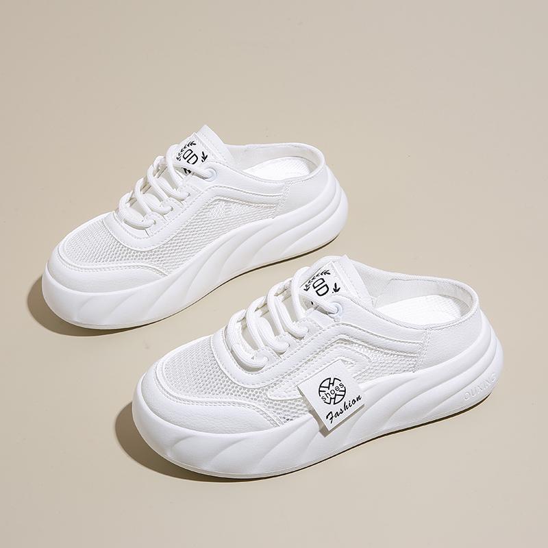 CRLAYDK Women's Walking Mules Sneakers Slip On Mesh Summer House Slides Comfortable Backless Loafers Outdoor Nursing Shoes