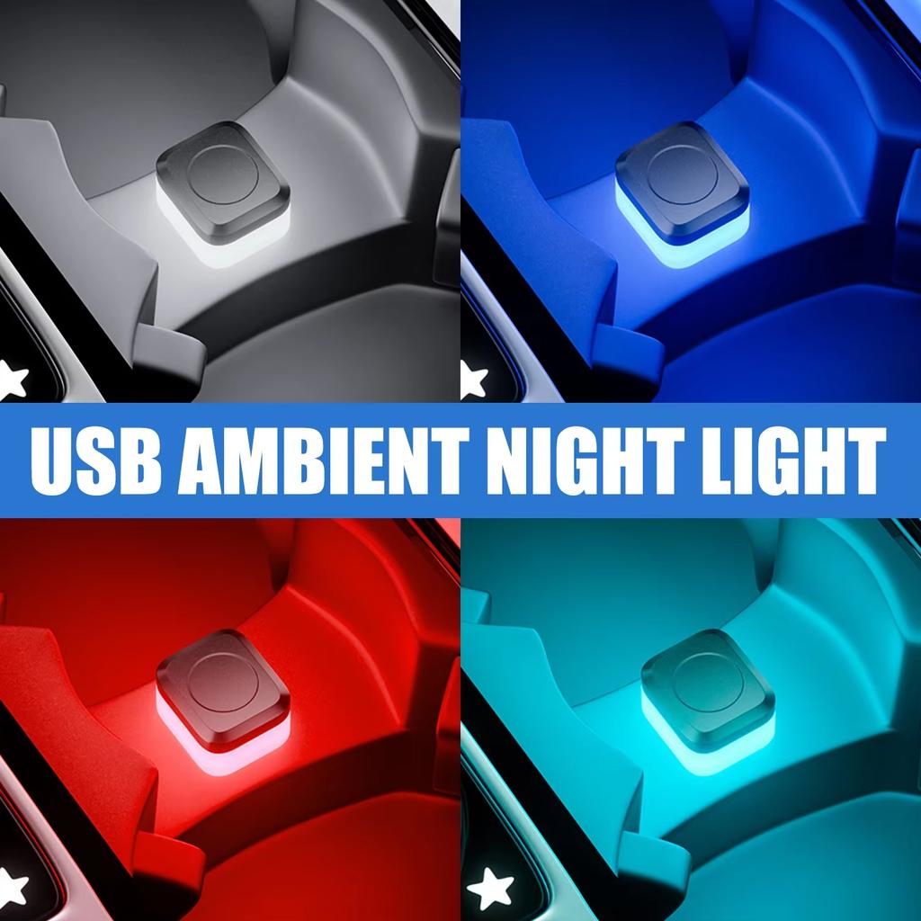 New Car USB Ambient Light Mini LED Decorative Atmosphere Lamps for Auto Interior Environment Light Auto Reading Lamp Plug Play