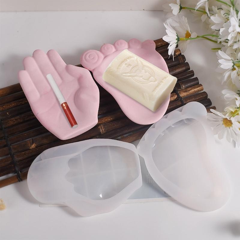 Silicone Mold Foot/Hand Shape Mold Jewelry Tray Mold Soap Dish Epoxy Resin Silicone Mold Storage Container Resin Molds