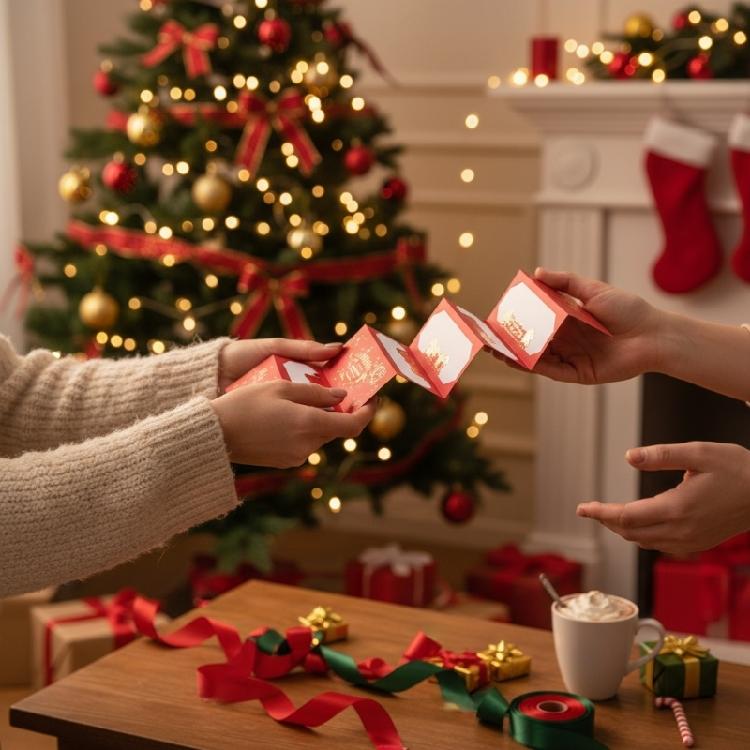 Christmas Themed Cash Envelope with 6 Slots Holiday Gift Cards Money Holder Money Organiser For Gifts Exchanges