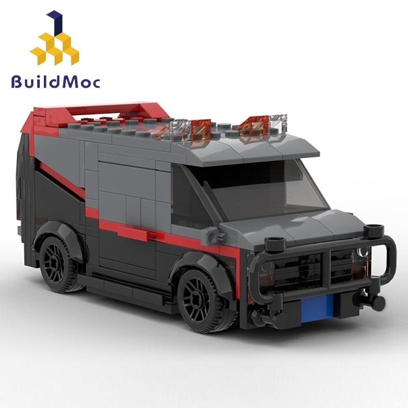 Buildmoc A-Team Filmová Dodávka Klasické TV Technické Auto MOC-20604 Vozidlo SWAT Týmu Městské Stavební Kostky Hračky pro Děti Dárek