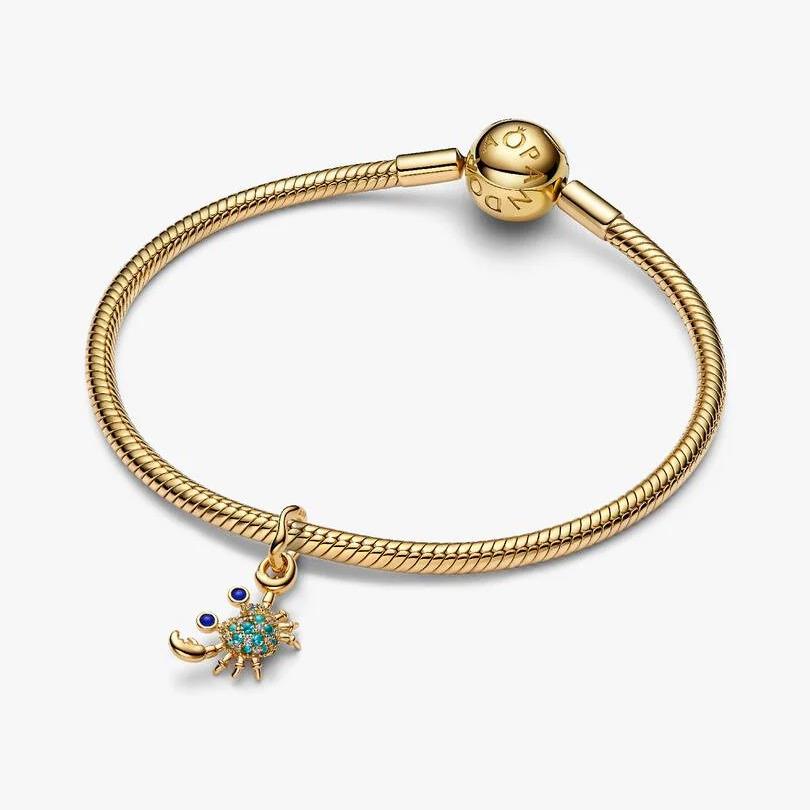 Pandora Krebs Anhänger Charm 764684C01 14 Karat Gold Plated