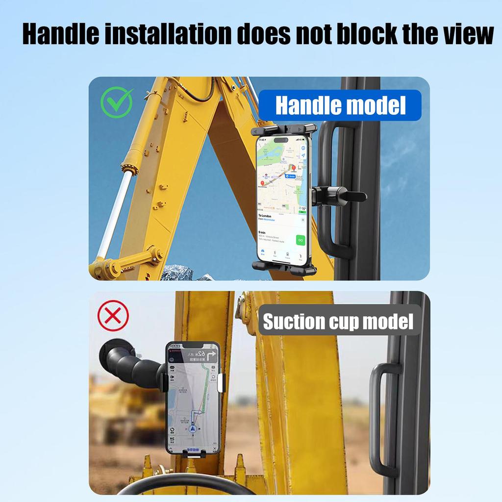 Truck Phone Holder Phone Holder with Clamp Phone Mount for Truck Excavator Forklift Automobile Cradle Mobile Phone Bracket