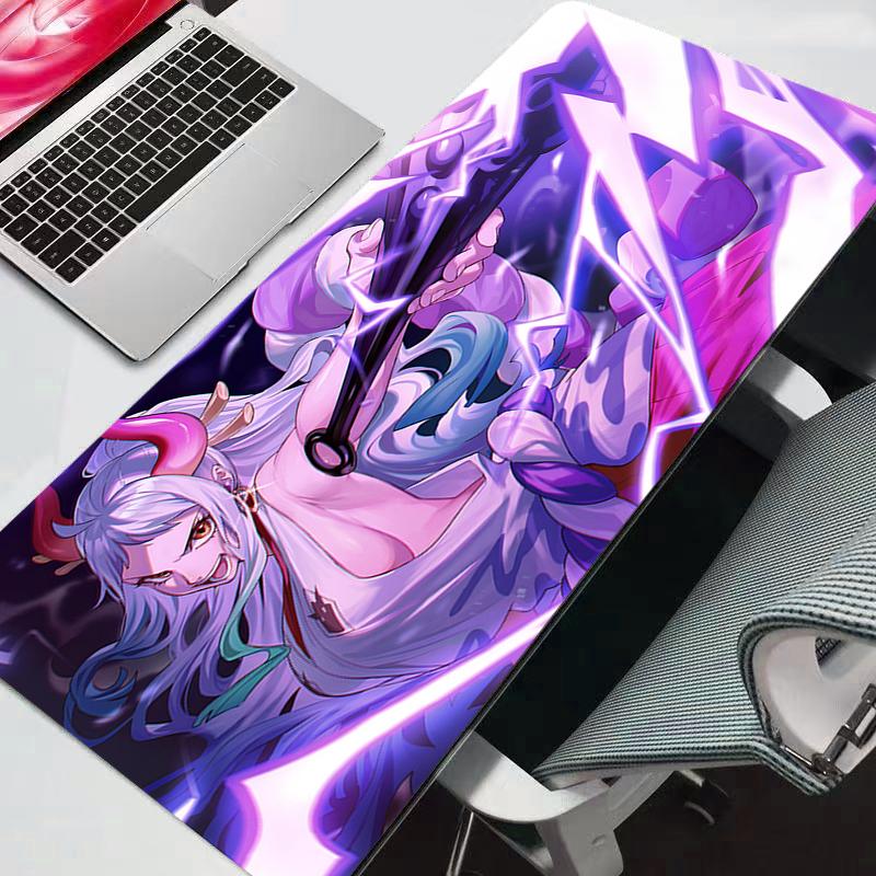 Gaming Mousepad One Piece Big Computer Gamer Mouse Pad Natural Rubber With Locking Edge Mat XXL Durable Anime