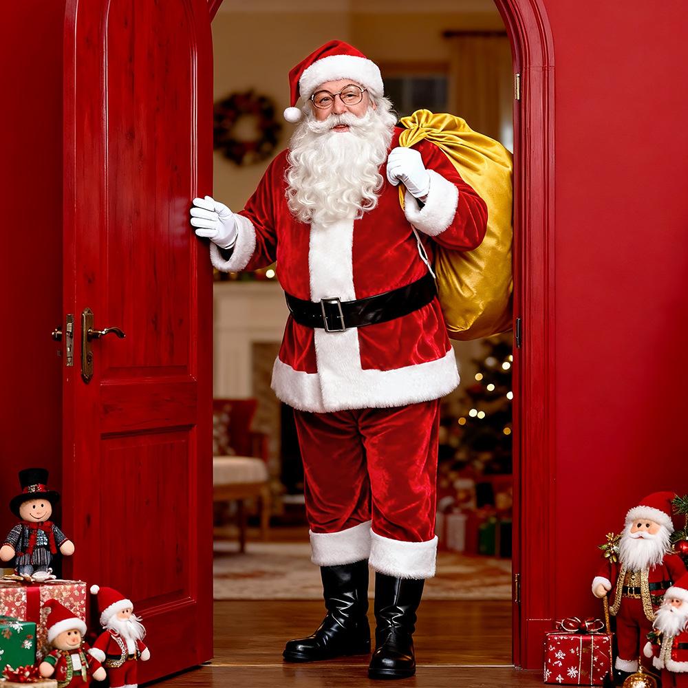 M-4XL Large Size Santa Claus Holiday Party Costume Cosplay Stage Performance Costume