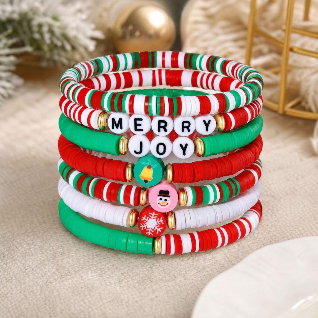 Christmas Bracelet and Bangle Set for Women, Holiday Jewelry Gift for Girls and Teens