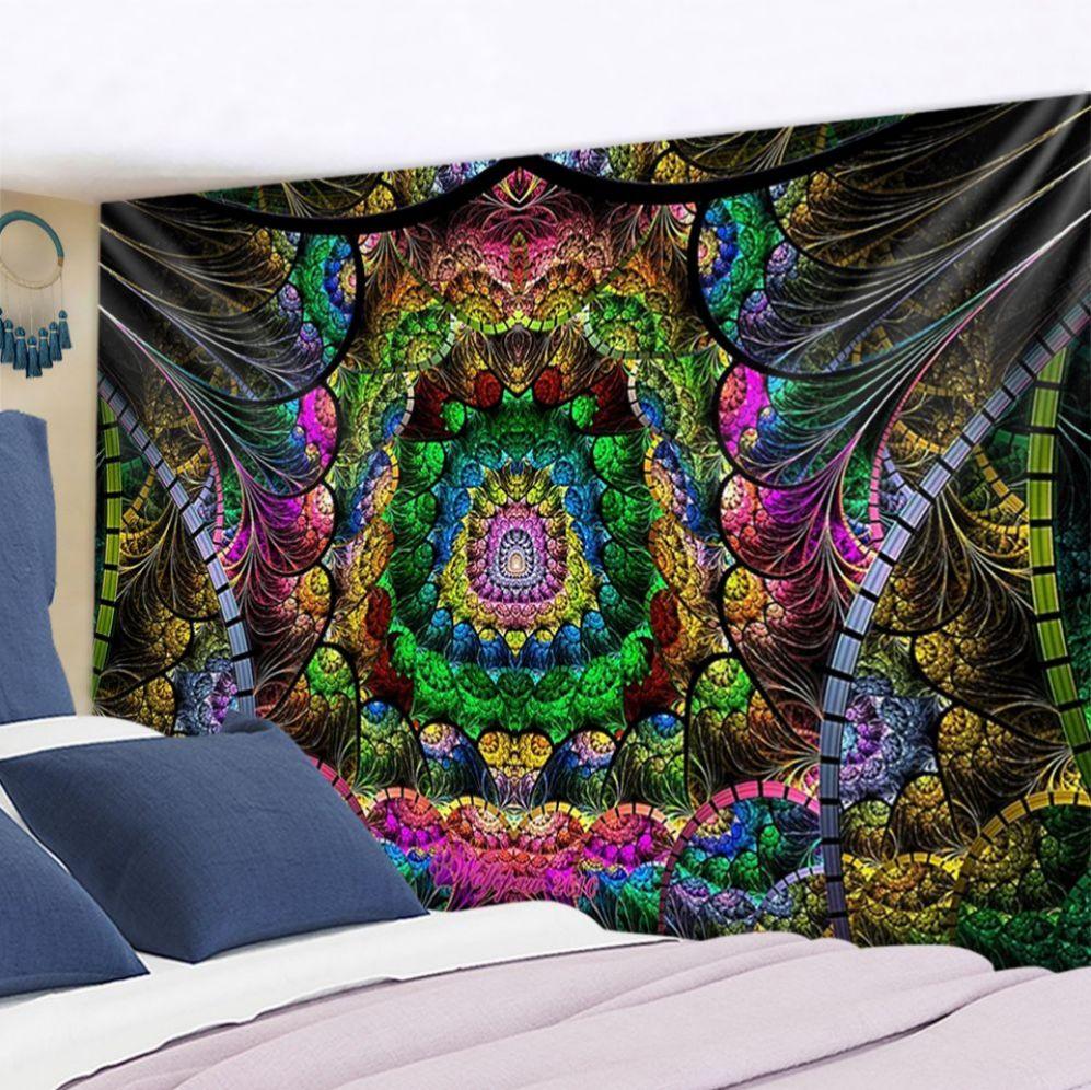 Indian Mandala Flower Tapestry Wall Hanging Bohemian Decoration Psychedelic Hippie Exotic Theme Bedroom Living Room Decoration