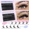 210 Clusters Of Thick 80D100D Single Cluster False Eyelash Set, Color Diy Segmented D-Curve Eyelashes