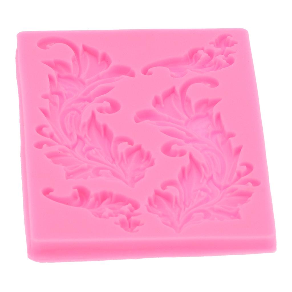 Embossed Silicone Mold Tree Leaf Pattern Chocolate Cake Mold for Home Kitchen BakeryPink