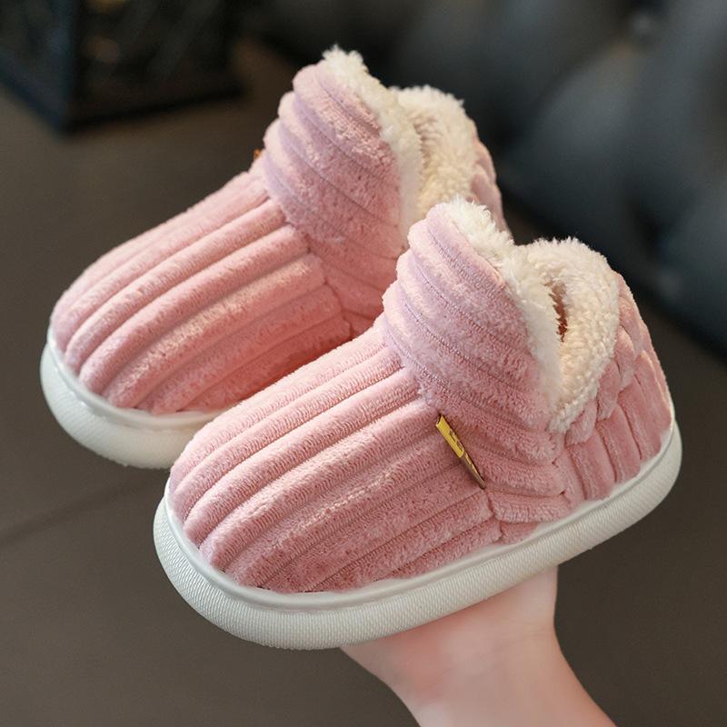 Kids Winter Boys and Girls Non-slip Thick-soled Thermal Warm Cotton Slippers