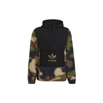 Originals Trefoil Half-Zip Hoodie With Camo Print Men Jacket Military-Green GN1875