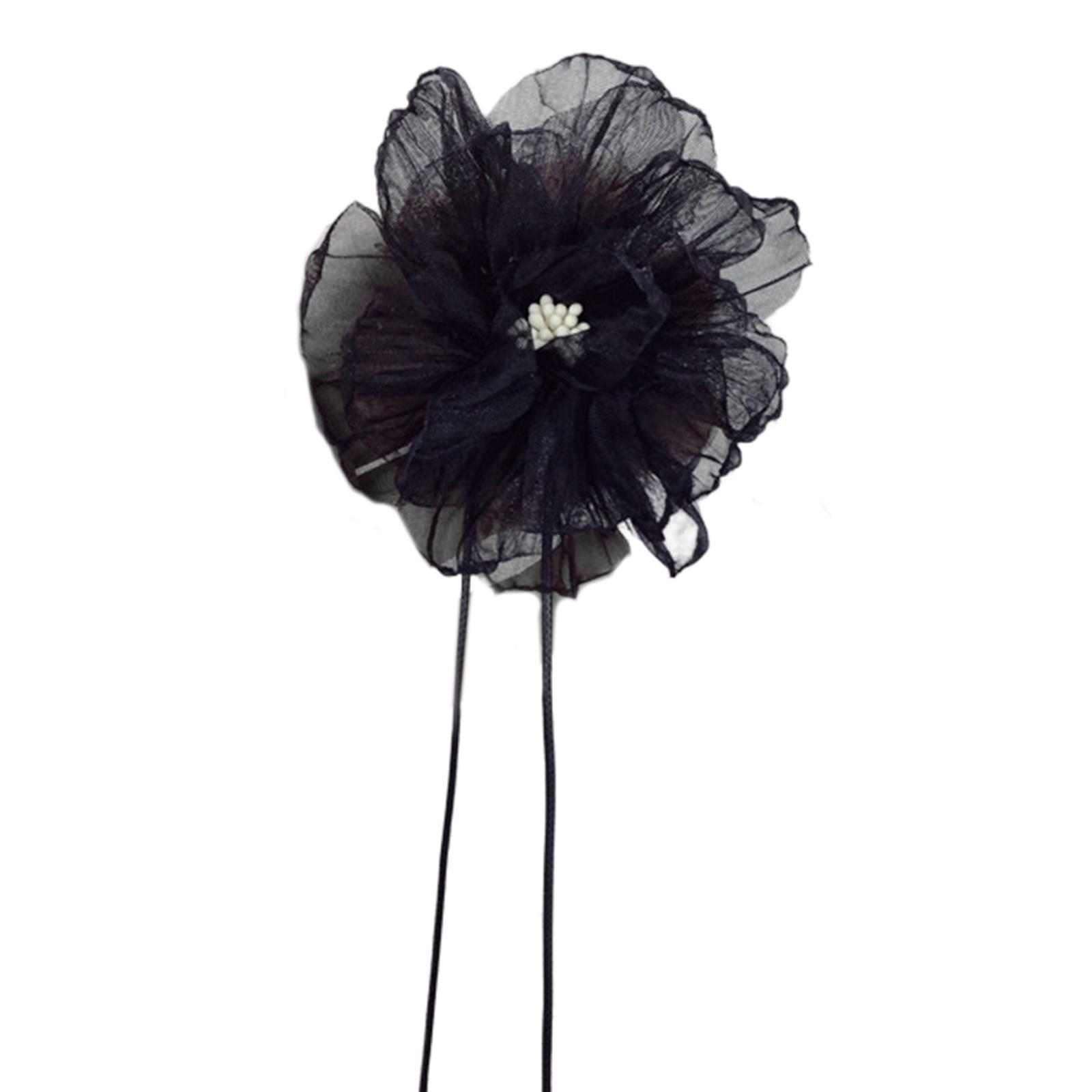 

Элегантное колье-чокер с большим цветком для женщин, романтичная короткая цепочка, для вечеринки, свадьбы, модная бижутерия, подарки для девушек чёрный